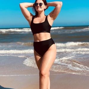 Aerie Wide Strap Longline Scoop Bikini